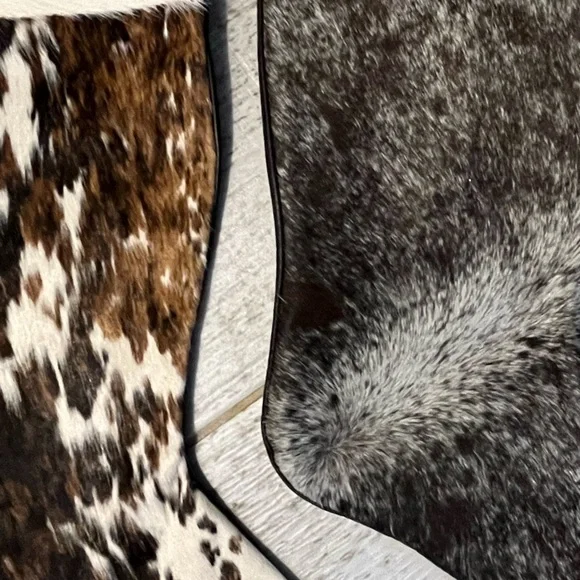 Genuine cow hide leather and fur handmade Christmas Stockings - Picture 4 of 15